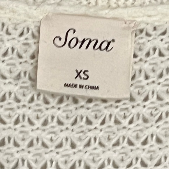 EUC | Soma | Lurex Windowpane Sweater Ivory | Size XS - Picture 9 of 12